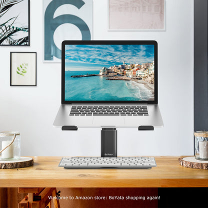 BoYata Laptop Stand, Height adjustable Ventilated Laptop Holder, Notebook Stand Compatible with 10-17'' MacBook Pro/Air, Dell, HP, Samsung, Acer