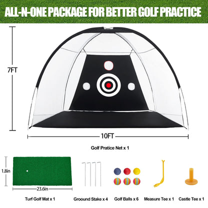 - Golf Hitting Net | 10x7ft Golf Nets for Backyard Driving | Golf Practice Net with Chiping Net -