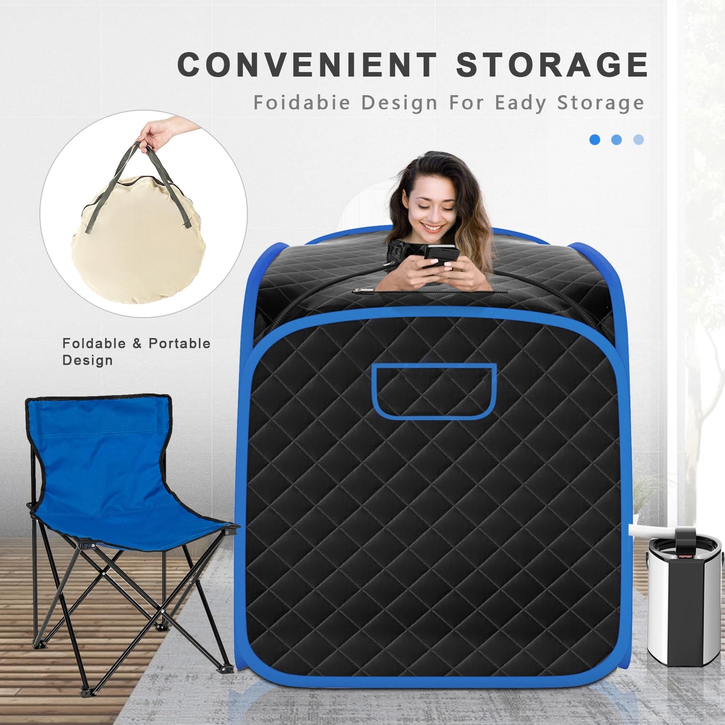 - RELAX4LIFE Portable Sauna Tent | 3L Sauna Pot Bath Box | 9-Gear Adjustable Temperature & Timer -