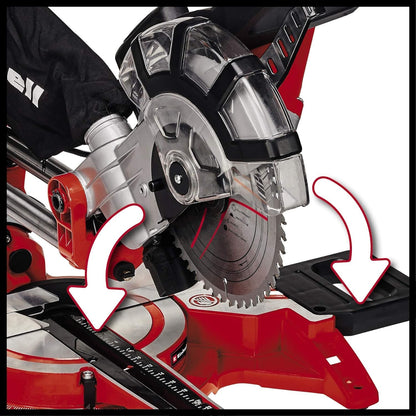 - Einhell TC-SM 2131/1 Dual Bevel Sliding Mitre Saw | Double Bevel Circular Saw | 310mm Drag | Laser | Dust Extraction | -45° Mitre, -47° Bevel | Saw with 48T Blade -