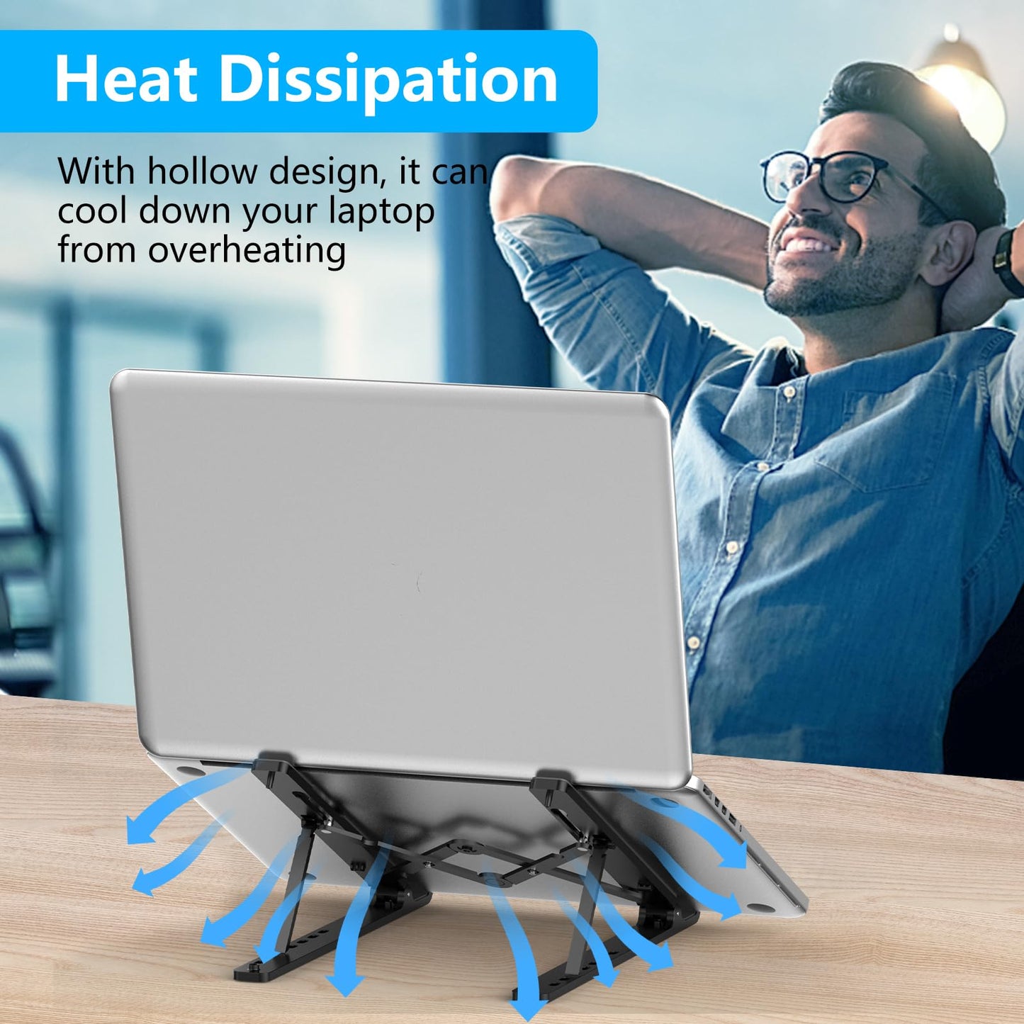 - Nayka Adjustable Laptop Stand | Portable Laptop Riser for Desk -