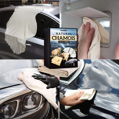 Chamois Leathers For Cars - Chamois Leather - XXL 2800 cm² (70x40cm) Professionnal Natural - Ultra Absorbent Sheep Skin - For Cars And Every Surfaces