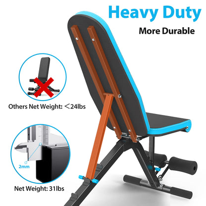 - JX FITNESS Adjustable Weight Bench | Incline Decline | Flat Workout Bench -