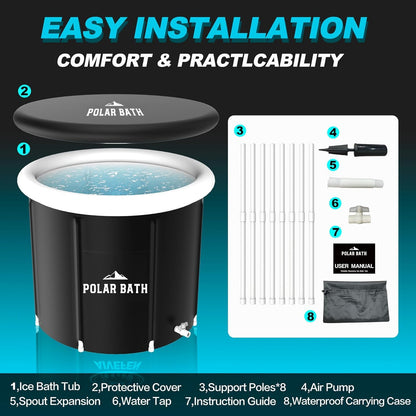 - Polar Bath Ice Bath Tub | Portable Cold Plunge Pool | Cold Water Therapy -