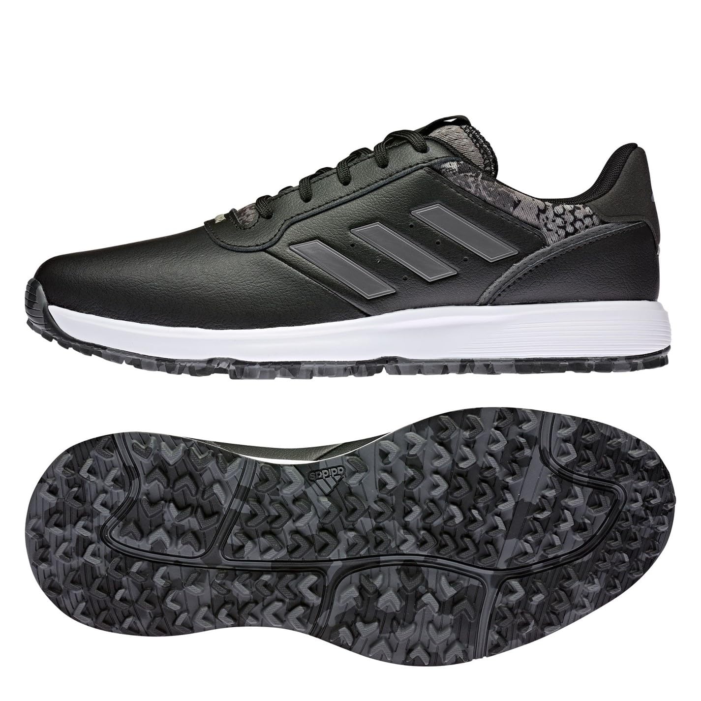 adidas Mens S2G SL Golf Shoes Black/Grey/Silv 8