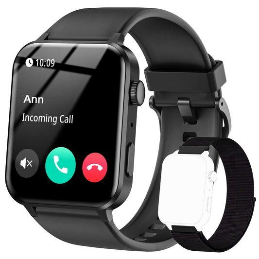 - IOWODO Smart Watch for Men Women (Answer/Make Calls) | Voice Assistant | 1.85" Fitness Watch with SpO2 Heart Rate Sleep Monitor -