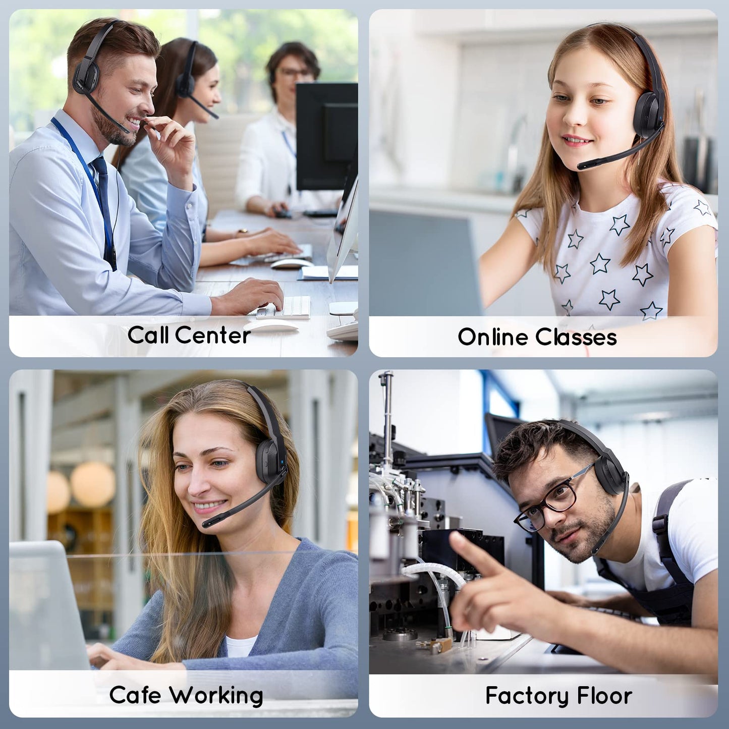 - EKSA H5 Bluetooth Headset | Microphone AI-Powered ENC, Wireless PC Headsets -