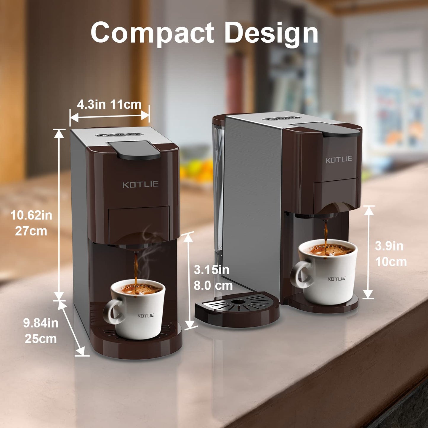 - KOTLIE Espresso 4in1 | Coffee Machine for Nespresso | Original/Dolce Gusto/L’OR/Starbucks/Ground Capsule -