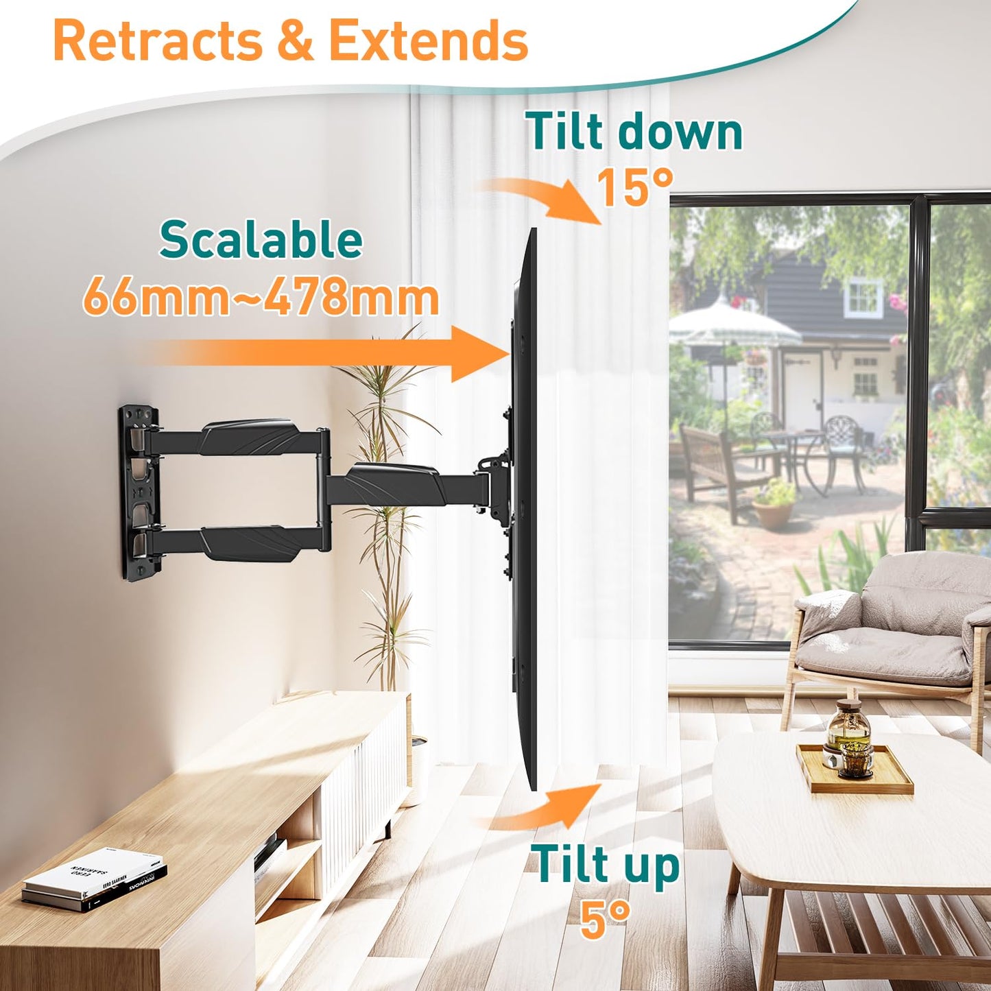 - ELIVED TV Wall Bracket for Most 26-60 inch TVs | Tilt and Swivel Wall Mount -