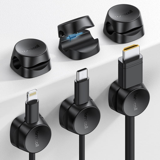 - Lamicall Spring Cable Holder Clips | No-residue Cord Cable Management -