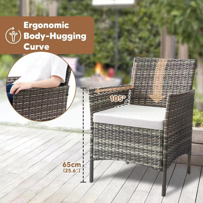 - TMEE Rattan Garden Outdoor Furniture Set | 4 Seaters Patio Conversation -