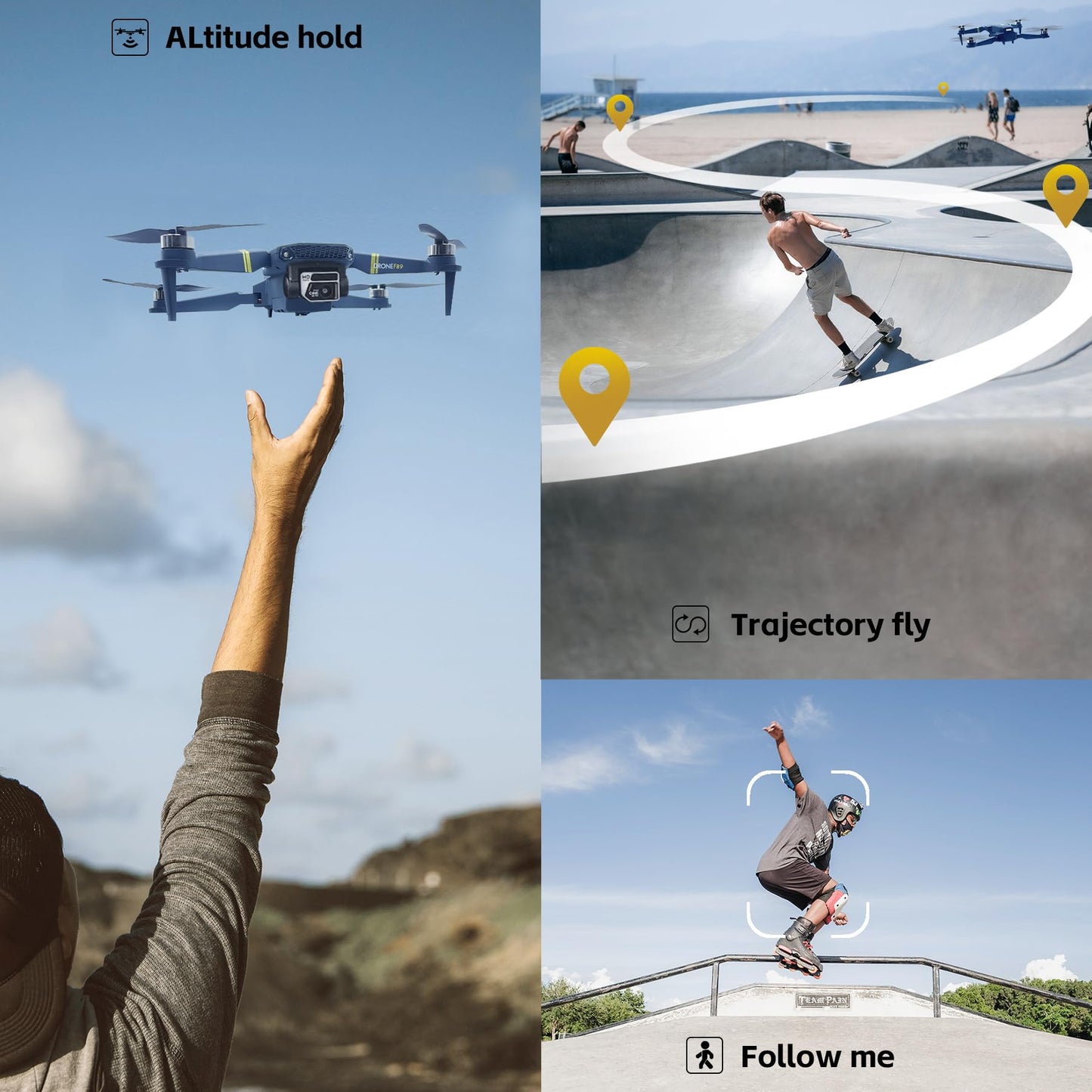 Brushless Super Endurance Foldable Quadcopter Drone for Beginners–40+ mins Flight Time, Wi-Fi FPV Drone with 120°Wide-Angle 1080P HD Camera, Follow me, Dual Cameras(2 Batteries)