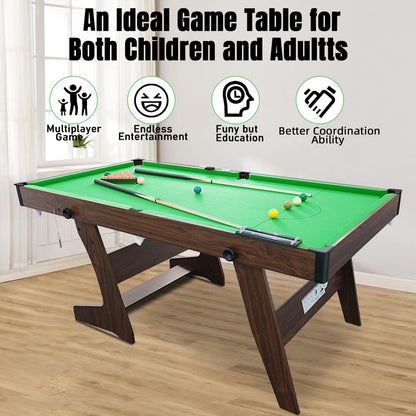 - HLC 6FT Folding Pool Table | Snooker Table Set -