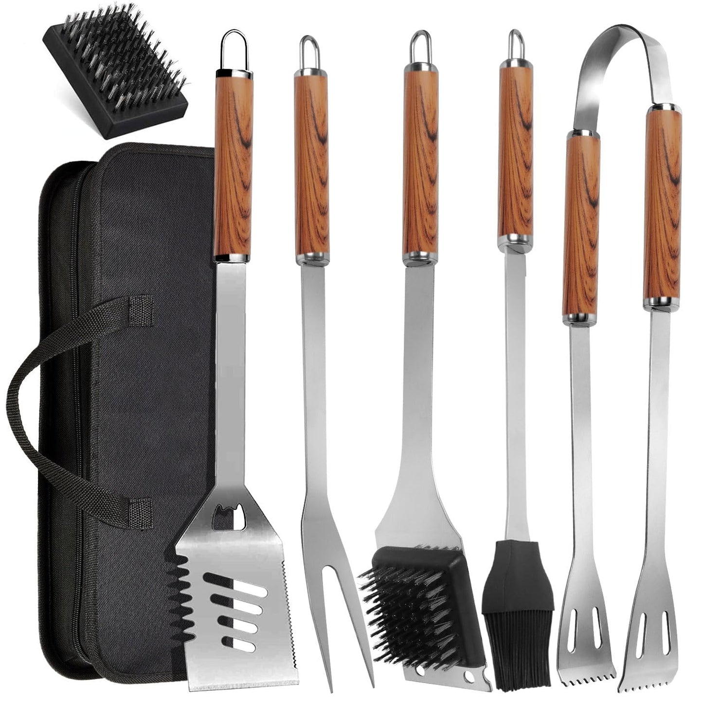 - Lulizar BBQ Tools Set | 7-in-1 | Storage Bag | Stainless Steel Grill Tool Set -