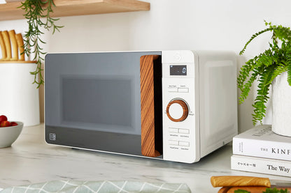 - Swan Nordic LED Digital Microwave with Glass Turntable | 6 Power Levels & Defrost Setting | 20L | 800W | White -
