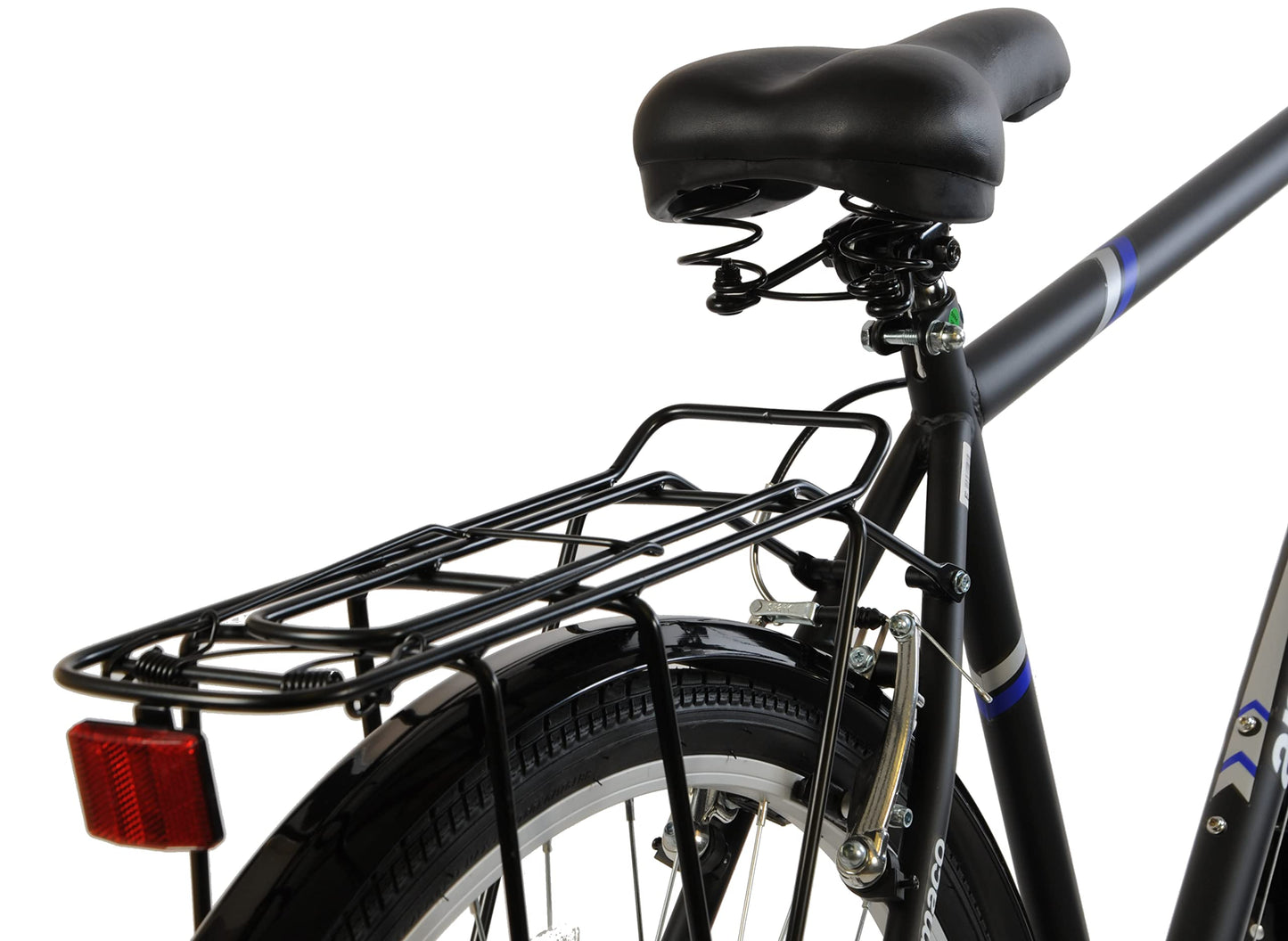 Ammaco Mens Hybrid Bike Madrid 700c Wheel Trekking Bike 23" Frame Black 7 Speed