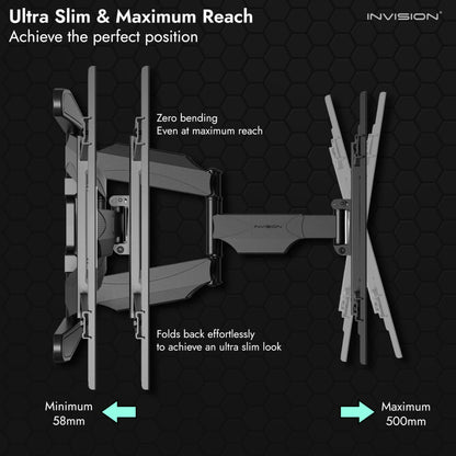 - Invision Ultra Strong TV Wall Bracket Mount Double Arm Tilt & Swivel for 37-75 Inch (94-190.5cm) LED LCD OLED Plasma & Curved Screens -