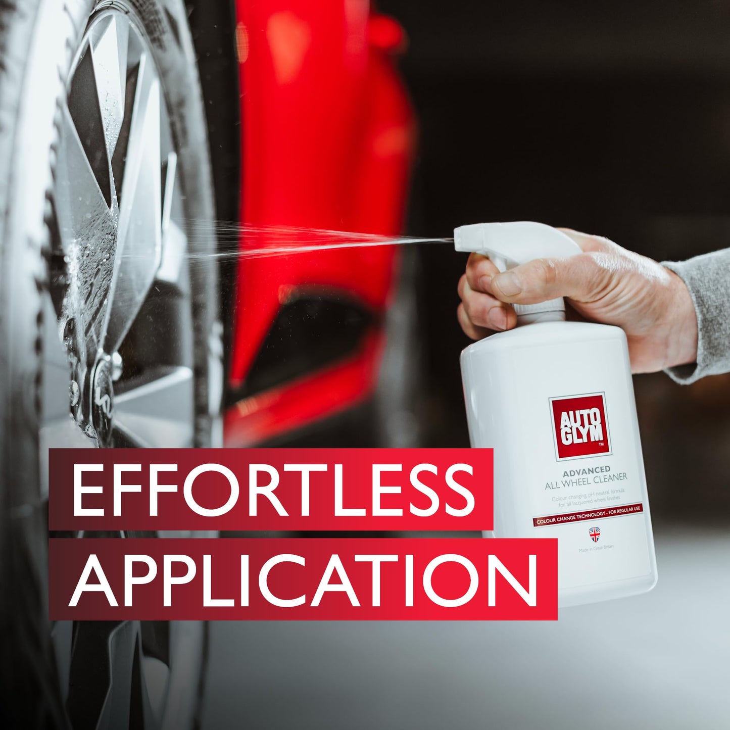 Autoglym Advanced All Wheel Cleaner,1L – Colour Change Technology Reacts With Brake Dust,pH Neutral Car Wheel Cleaner Spray and Alloy Wheel Cleaner Safe For All Wheel Types, Pink