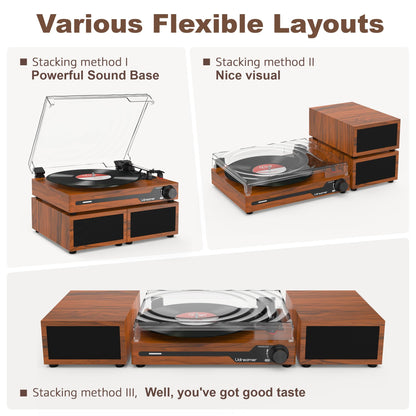 - Udreamer Record Player with 2 Dual Stereo Speakers -