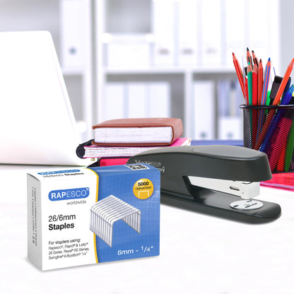 - Rapesco S11662Z3 26/6mm No.56 Galvanised Staples | Box of 5000 -