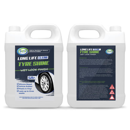 - Jovs Tyre Shine Clear | 5 Litre | Premier Wet Look Tire Dressing Gel for Cars -
