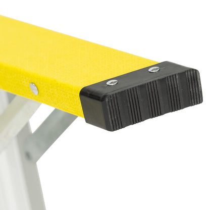 4 Tread Small Fibreglass Step Ladder, Heavy Duty EN131, Weather Proof Stepladder for Painting, Decorating & Electricians Yellow