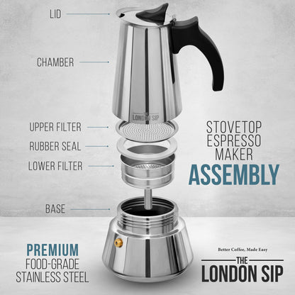 - The London Sip Moka Pot | Stovetop Coffee Maker -
