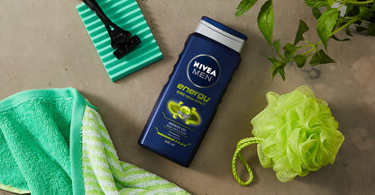 - NIVEA MEN Shower Gel Energy | (6 x 400ml) | Energizing Body Wash with Mint Extract -