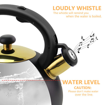 - SHANGZHER Stovetop Tea Kettle | Gas Hobs | 3L Stainless Steel Induction Kettle -