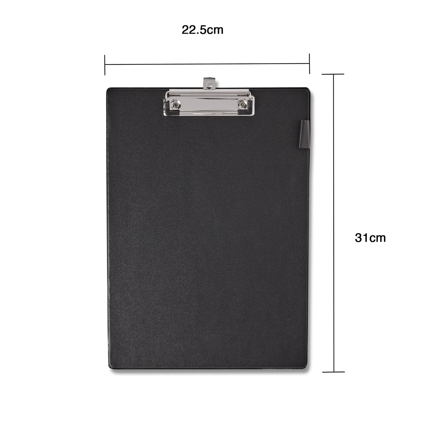 A4 Black Clipboard with Pen Loop and Retractable Hanging Clip - Pack 10