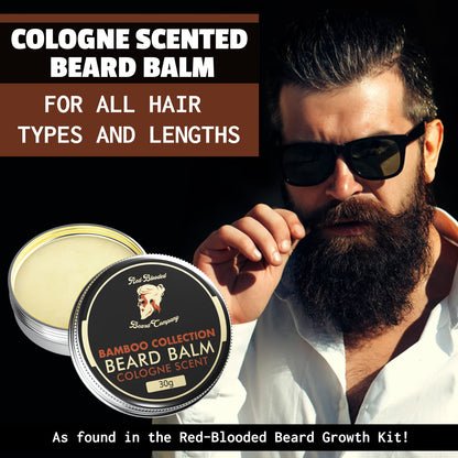 - Red-Blooded Beard Balm For Men  | Cologne Scent With Organic Jojoba Oil -