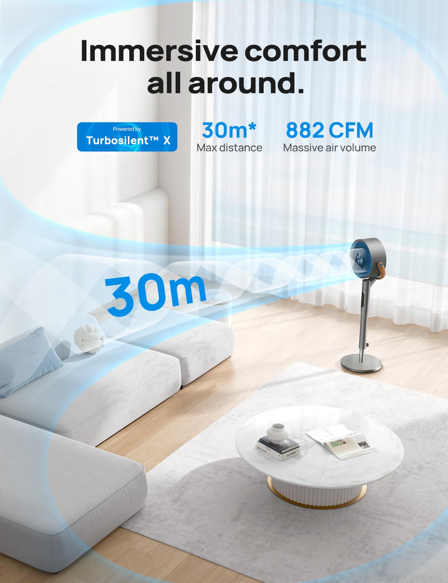 - Dreo Smart Pedestal Fan with Remote | PolyFan 513S | 43'' Quiet Standing Fan -