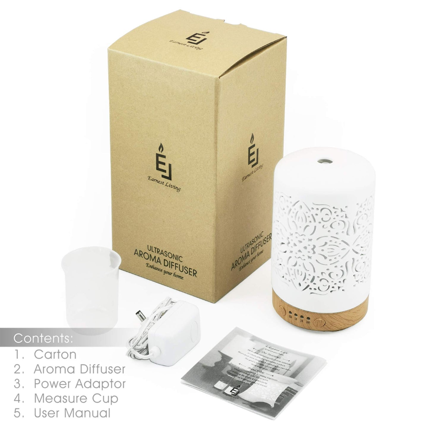 - Earnest Living Essential Oil Diffuser for Home -
