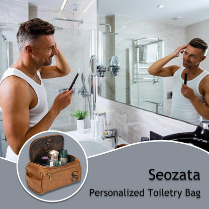 - Personalized Toiletry Bag for Men | Custom Engraved Travel Dopp Kit Bag -