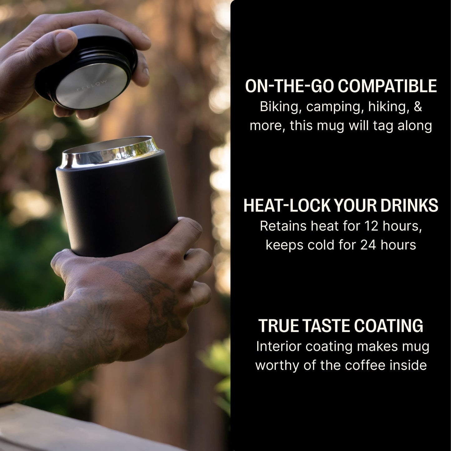 - Fellow Carter Move Travel Mug | Wide Mouth Vacuum | Insulated Stainless Steel Coffee and Tea Tumbler with Ceramic Interior -