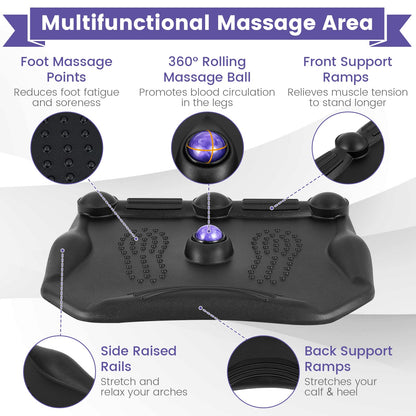 COSTWAY Anti Fatigue Mat, Ergonomic Standing Desk Mat, Acupuncture Foot Points Comfort Floor Mats for Home Kitchen Office (with Rolling Massage Ball)