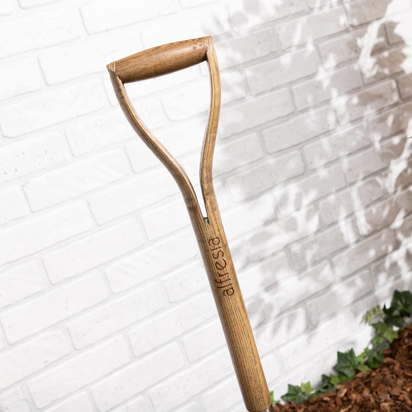 Alfresia Garden Spade with Ash Wooden Handle - Premium Quality, Stainless Steel, Mirror Polished, Durable Shovel, Gardening Tools
