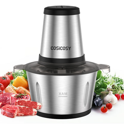 - Food Processor | Cosicosy 2L Meat Grinder with 4 Durable Blades | 2 Speed Adjustable Food Grinder Stainless Steel Food Chopper -