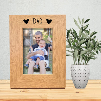 - Second Ave Oak 6x4 Portrait Picture Photo Frame | Dad Heart Gift | Father's Day -