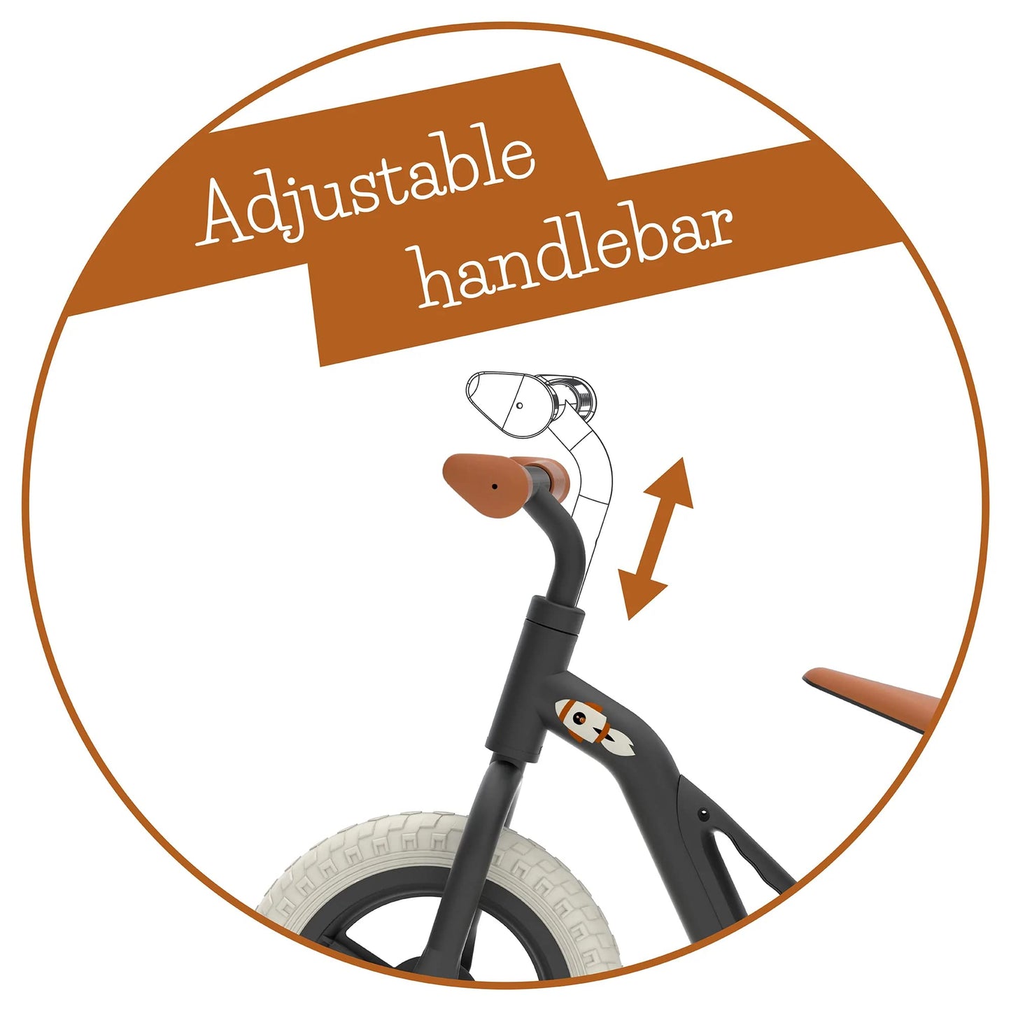 Chillafish Lightweight Kids' Balance Bike - Black | Adjustable Seat & Handlebar Balance Bike with Puncture-Proof Wheels, a Carry Handle & Custom Moulded Seat for Toddlers | Ages 18 Months to 4 Years