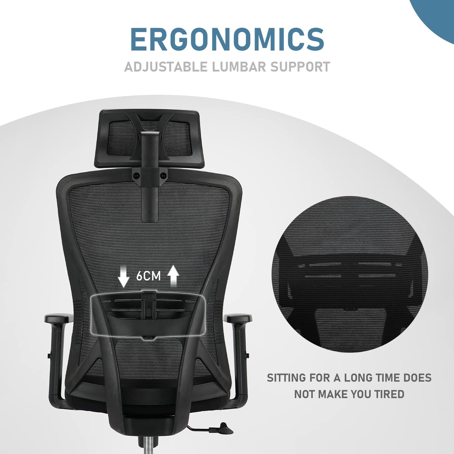 - Durrafy Office Chair Ergonomic | Office Desk Chair with Adjustable Headrest, Armrests, Lumbar Support -