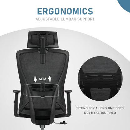 - Durrafy Office Chair Ergonomic | Office Desk Chair with Adjustable Headrest, Armrests, Lumbar Support -