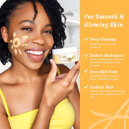 ANAiRUi Turmeric Vitamin C Face Mask with Turmeric and Kaolin Clay - Clay Mask for Radiant Skin, Oil Balance, Cleansing Pores - Beauty Face Mask, Skincare, 120g