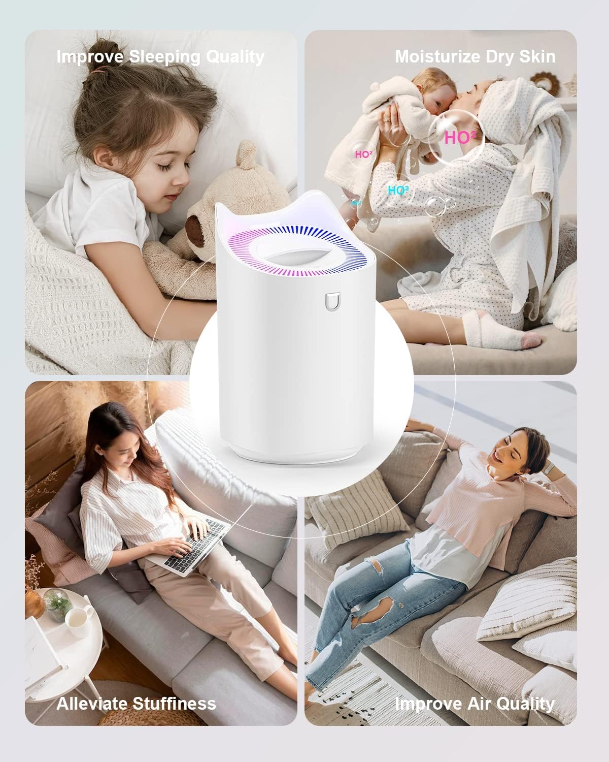 - Humidifier By Waiybbit | 3L Humidifier | 3 Mist Modes, 2 Nozzles, Auto Shut Off -
