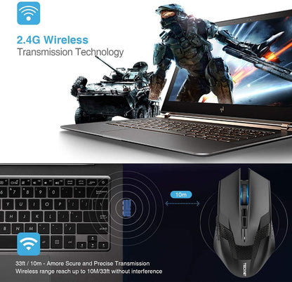 - TECKNET Wireless Gaming Mouse | 2.4G Optical USB Computer Mice | 8 Buttons -