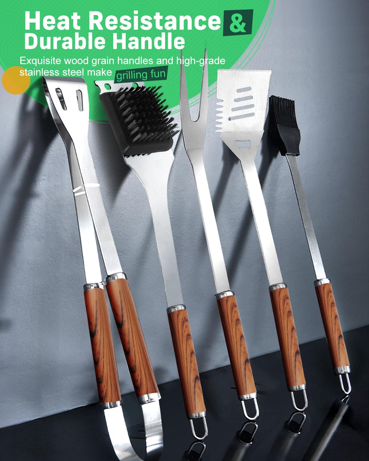 - Lulizar BBQ Tools Set | 7-in-1 | Storage Bag | Stainless Steel Grill Tool Set -