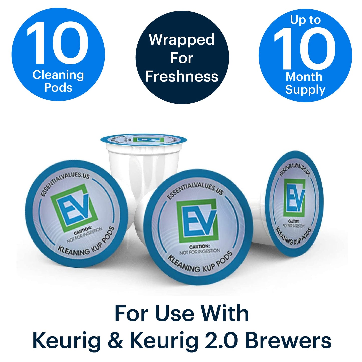 - Essential Values 10-Pack of Coffee Machine Cleaning Pods | Safe & Effective Coffee Machine Cleaner/Non-Toxic -