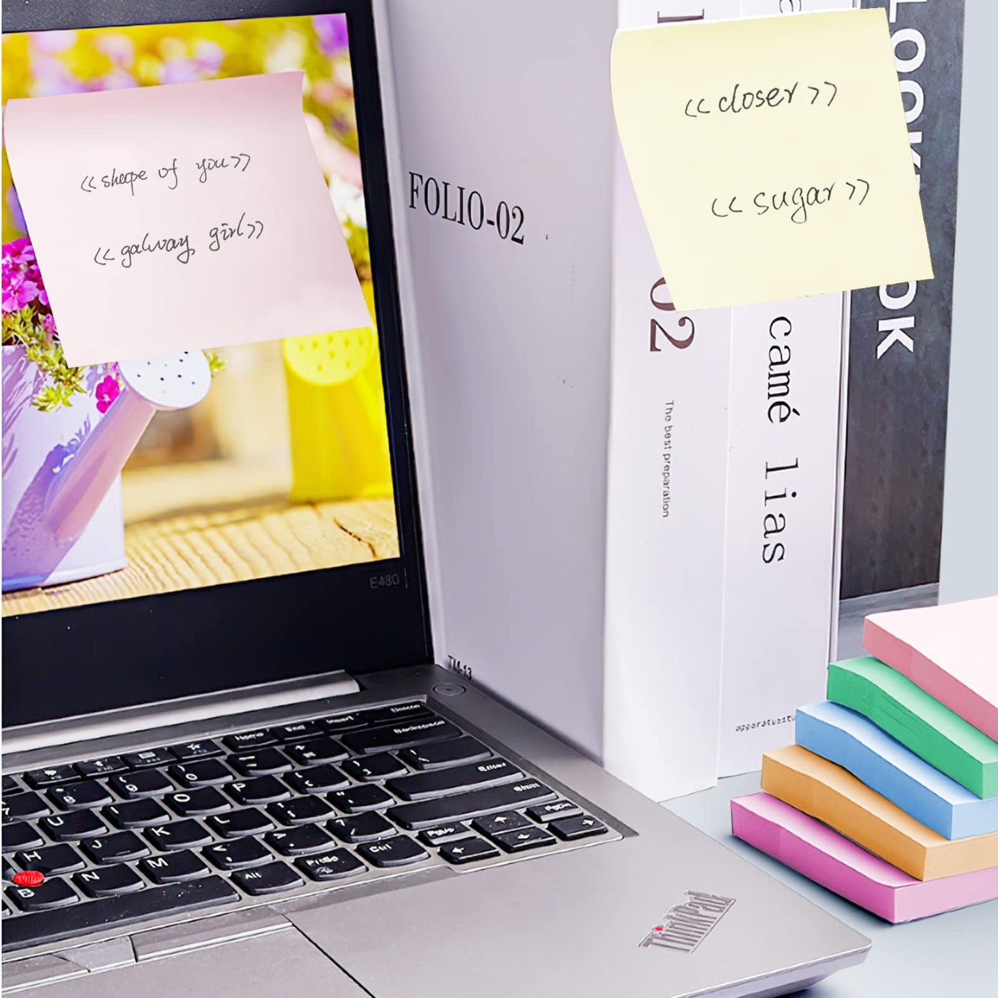- OWLKELA 800pcs Coloured Sticky Notes |75 x 75mm | 8 Pads of 100 Sheets Self-Stick -