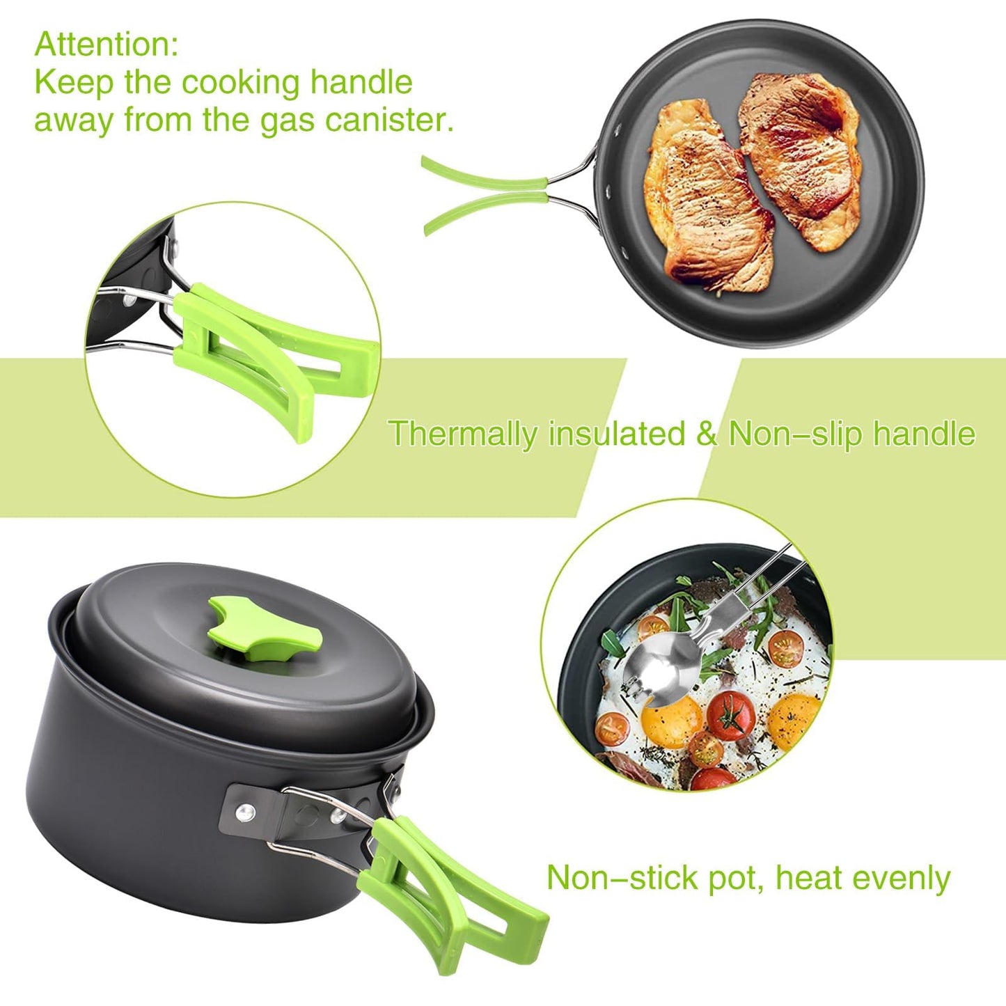 - Queta 10-Piece Cookware Kit | Picnic Pots Cookware Camping Set -