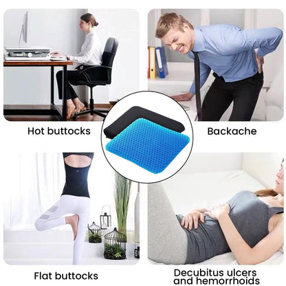 - Orthopaedic Gel Seat Cushion | Non-Slip Pillow | Back Support Cushion -